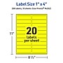 Avery Rectangle Multipurpose Labels, 1" x 4", Neon Yellow, 200/Pack (94202)~#|#~53D73856-3FA3-43F3-91D66C451EEAA38D_sc7