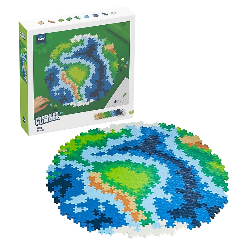 Plus-Plus Puzzle By Number 800-Piece Earth Floor Puzzle (PLL05104) image 1