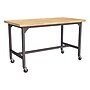 Learniture Ideate Series 72"W x 36"D Butcher Block Table, Beige/Graphite (LNT-NOR3009BB-GT-PK-SO)~#|#~53DE49C2-286A-4BCE-89D269DE53EF07BC_sc7