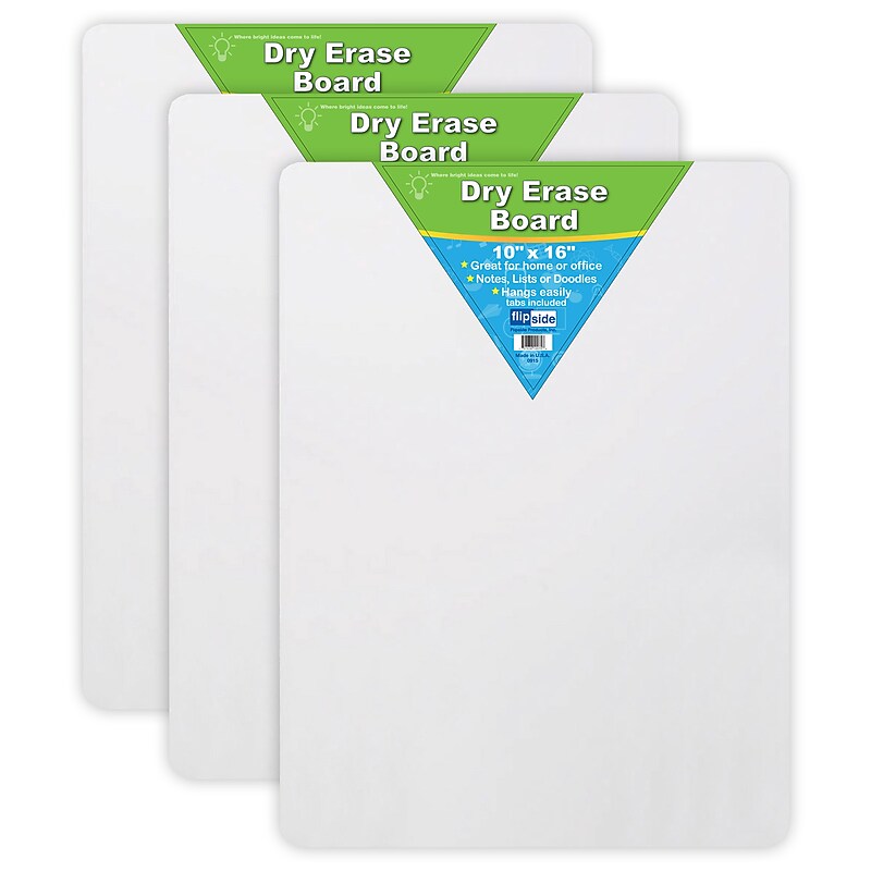 Flipside Products Dry Erase Board, 10" x 16", 3/Bundle (FLP10075-3) image 1