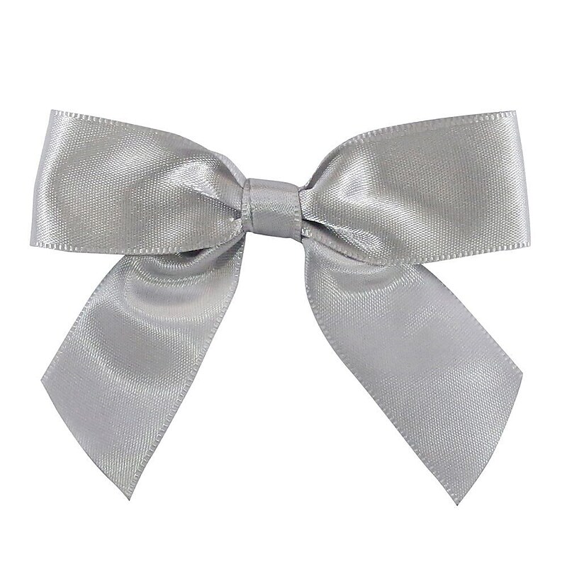 JAM Paper Ribbon Bows, Silver, 100/Pack (52640349197) image 1