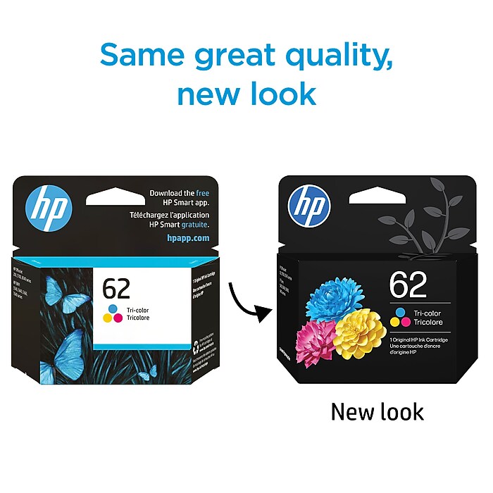 HP 62 Tri-Color Standard Yield Ink Cartridge, Prints Up to 165