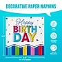 Say Hooray! Color Waves "Happy Birthday" 6.5"  Dinner Napkin,Multicolored, 64 Napkins/Pack (DTC382606NAP)~#|#~53F5237F-74BC-4113-949DE665E7568AE8_sc7