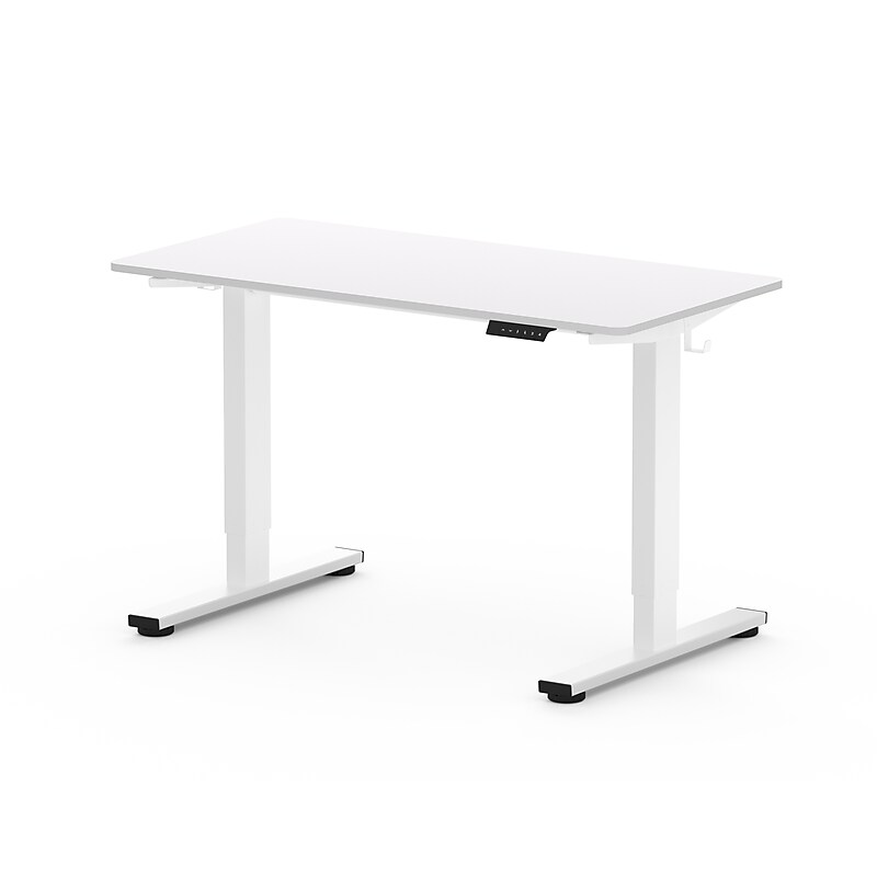 FlexiSpot E2 48"W Electric Rectangular Adjustable Standing Desk, White (E2WE4830W) image 1