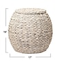 Household Essentials Handwoven Water Hyacinth Barrel Wicker Storage Basket Side Table, Cream (ML-4232)~#|#~53FC5500-A7A2-48BD-9C6A82479CF46D67_sc7