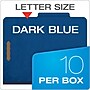 Pendaflex Pressboard Classification Folder, 1-Divider, 1 3/4" Expansion, Letter Size, Dark Blue, 10/Box (23732P)~#|#~53FD9137-A365-4267-BCABF81ECF988339_sc7