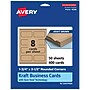 Avery Business Cards, 1-3/4" x 3-1/2", Matte Kraft Brown, 400/Box (95286)~#|#~53FF7F1F-30E7-4B8B-8D0D06B5EE57A522_sc7