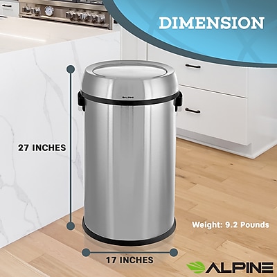Alpine Industries 17 Gallon Indoor Compost Bin, Stainless Steel (470-65L-1-CO) Sansujyuku sansujyuku.com