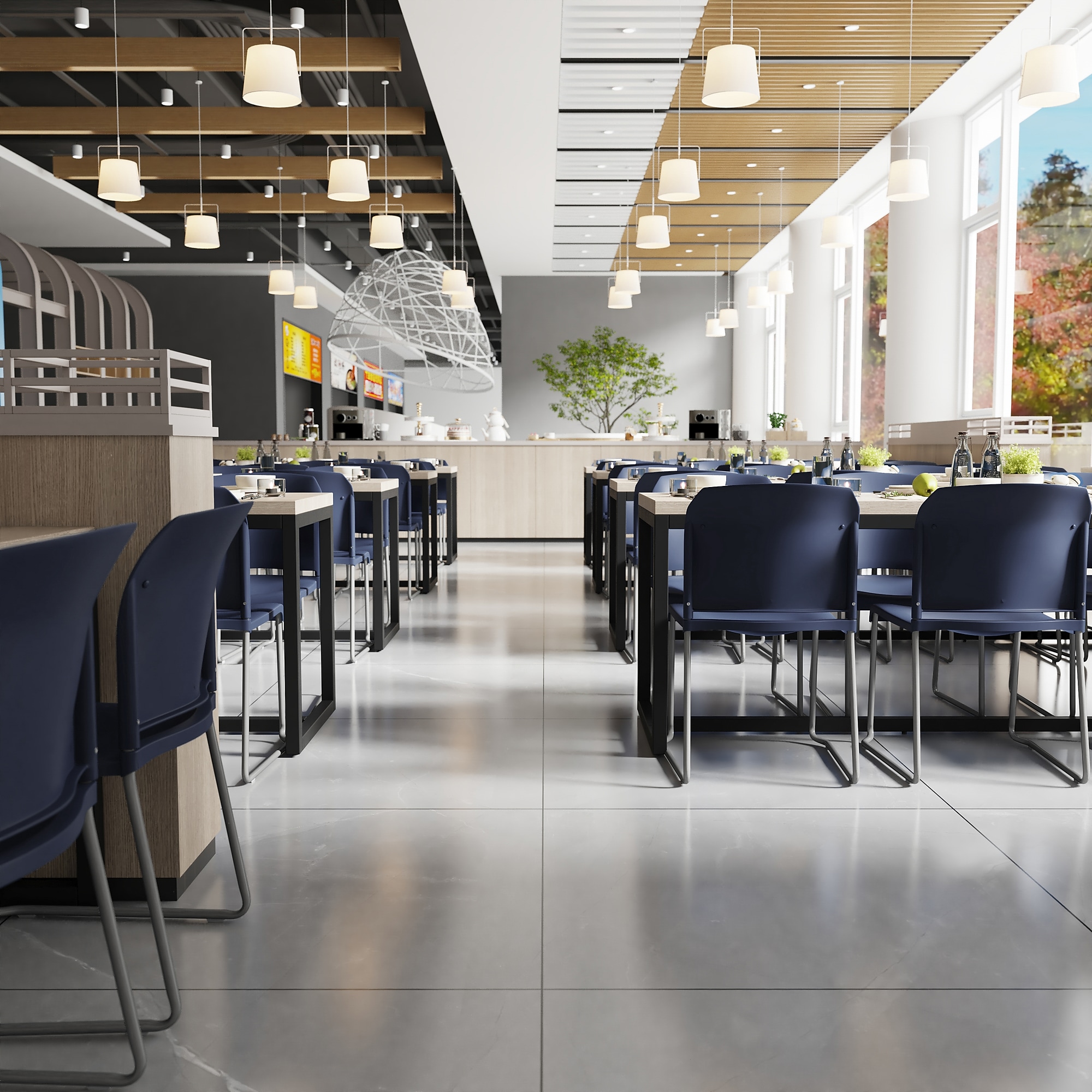 Flash Furniture HERCULES Series Plastic Contoured Stacking Chair, Navy/Gray (RUT238ANY) Sansujyuku sansujyuku.com