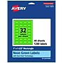 Avery Laser/Inkjet Multipurpose Rectangle Labels, 1" x 1.5", Neon Green, 1280/Pack (94219)~#|#~540D4CFB-45B5-49FA-9B4FE9AB8005BAA8_sc7