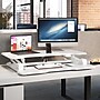 Mount-It! 38"W Electric Rectangular Adjustable Standing Desk Converter, White (MI-8012)~#|#~5410DD95-62D1-44AF-91F1FDE00F005AE6_sc7