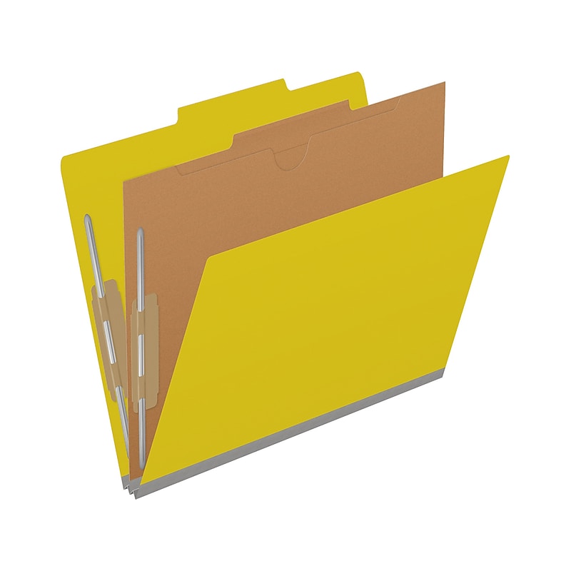 Medical Arts Press Pressboard Classification Folder, 1-Divider, 2" Expansion, Letter Size, Yellow, 10/Box (DV-T42-14-3YLW-PKT) image 1