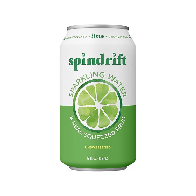 Spindrift Lime Flavored Sparkling Seltzer Water, 12 oz., 24 Cans/Carton (0-4108-0010) image 1
