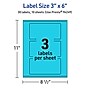 Avery Printable Rectangle Multipurpose Labels, 3" x 6", Bright Blue, 30/Pack (94249)~#|#~541C6AFB-A856-4DD1-92CCBF2913AB9CBA_sc7