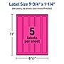 Avery Rectangle Laser/Inkjet Multipurpose Labels, 9.75" x 1.25", Neon Magenta (200/Box)~#|#~541CE161-2603-45DD-BFED4024FAB854A1_sc7