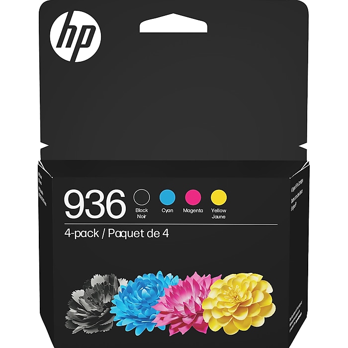 HP 936 Black/Cyan/Magenta/Yellow Standard Yield Ink Cartridges, 4