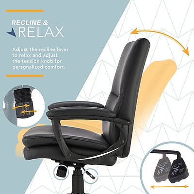 Click365 Ergonomic Bonded Leather Swivel Executive Chair