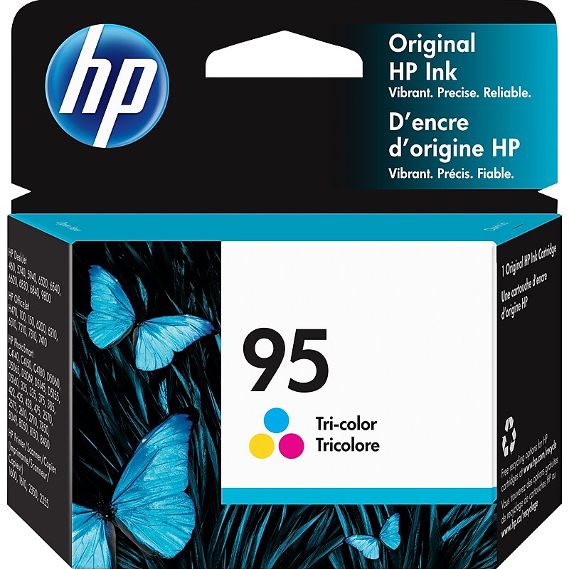 HP 95 Tri-Color Standard Yield Ink Cartridge, Prints Up to 330 Pages (C8766WN#140) image 1