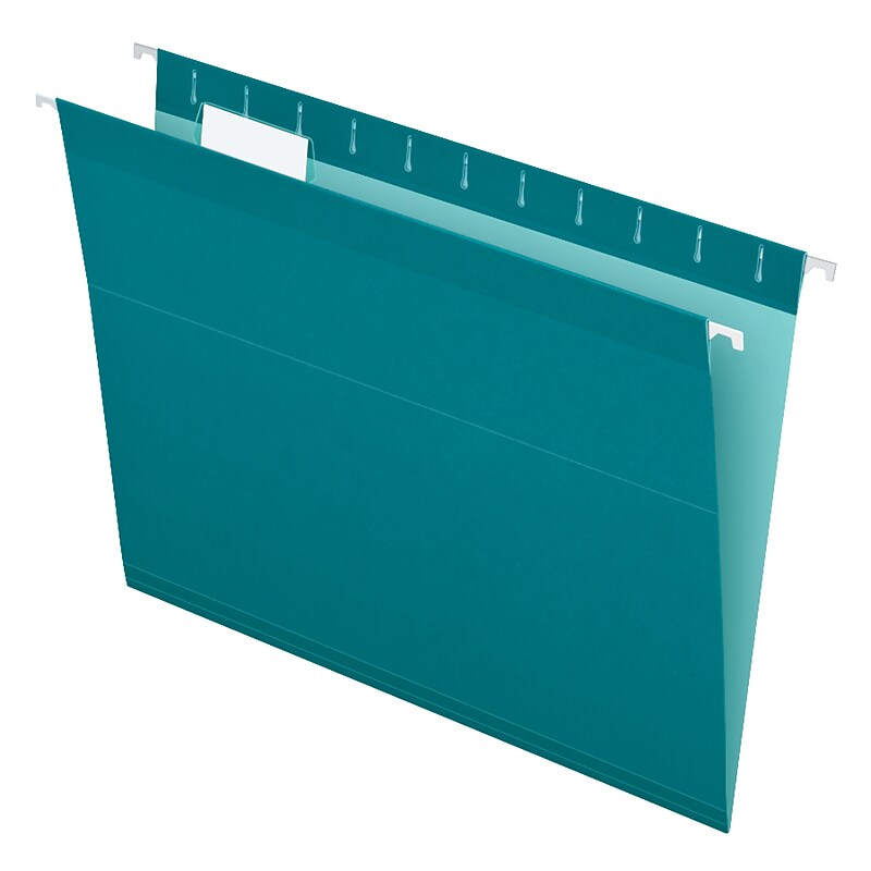 Pendaflex Reinforced Hanging File Folders, 1/5 Tab, Letter Size, Teal, 25/Box (04152 1/5 TEA) image 1