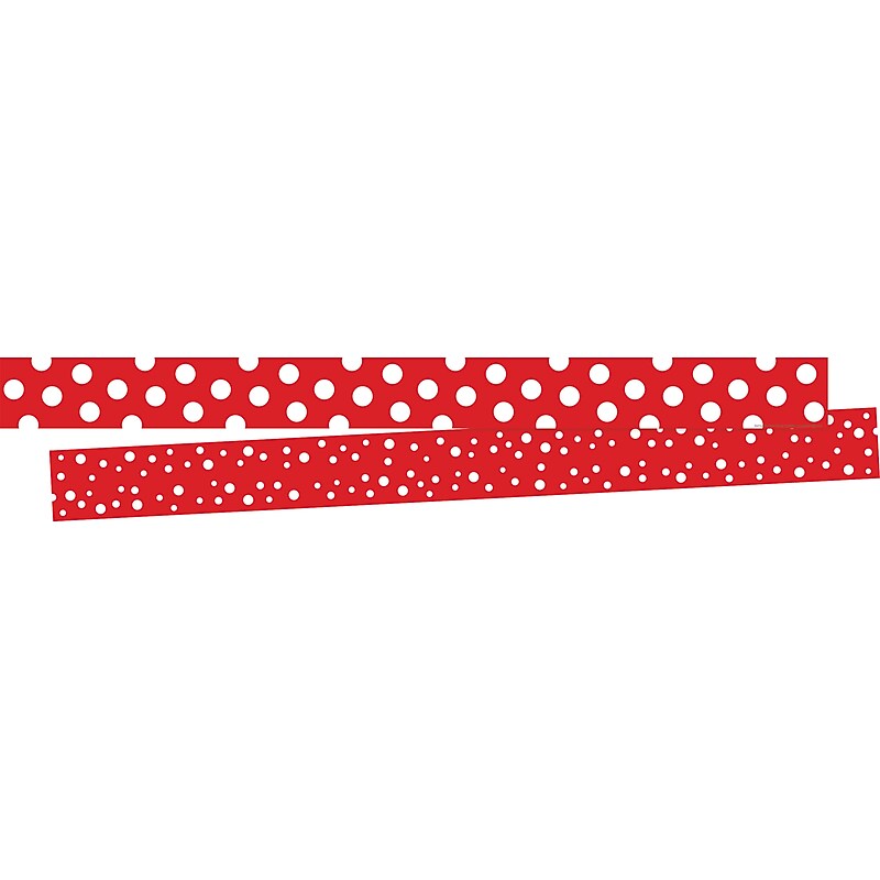 Barker Creek Double-Sided Border, 35" x 3", Dot to Dot Cherry, 24/Pack (4434) image 1