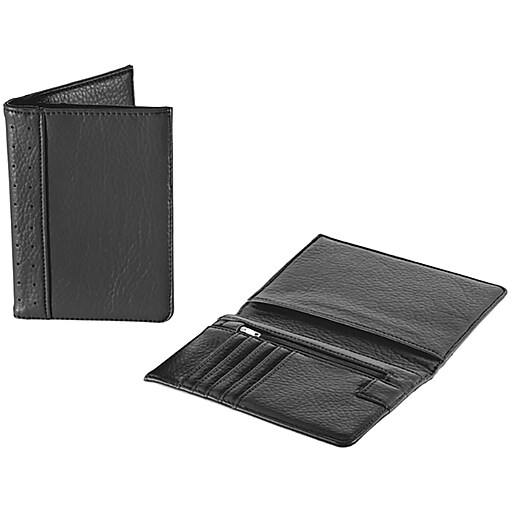 Travel Smart Faux Leather RFIDBlocking Passport Wallet, Black, 8.25" (TS271) Staples