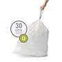 simplehuman Code G -8 Gallon Trash Bag, 6.5" x 8.9", Low Density, 1.2 mil, White, 240 Bags/Box (CW0257)~#|#~544FFCD5-43A8-4920-B092FA17B4327889_sc7