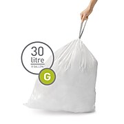 simplehuman Code G Custom Fit Trash Can Liner, 30 Liter / 8 Gallon, 240 Bags/Box (CW0257)