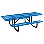 Global Industrial 8' ADA Outdoor Steel Picnic Table, Expanded Metal, Blue (695289BL)~#|#~54508EBA-E99C-4204-A12EED3C5E7B187C_sc7