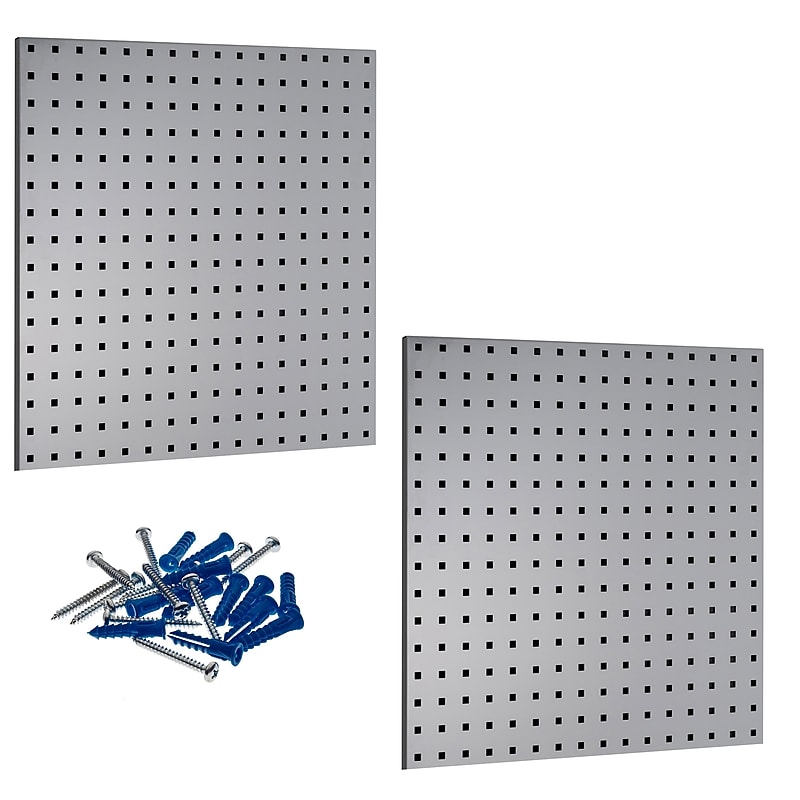 Triton Products LocBoard 24" x 24" x 9/16" Steel Square Hole Pegboards, 2/Set (LB1-G) image 1
