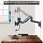 Mount-It!  Adjustable Dual Monitor Wall Mount with Gas Spring Arm and Crossbar, 17" to 32", Holds 19.8 lbs., Black (MI-12010)~#|#~5455E46A-0347-4412-84DA8E1128775517_sc7