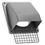 Lambro 6" Plastic Wall Exhaust Vent with Hinged Screen, Removable Damper & 1.25" Collar, Gray (3510G)~#|#~54564545-2F97-4066-9D910F2C38D80DBD_sc7