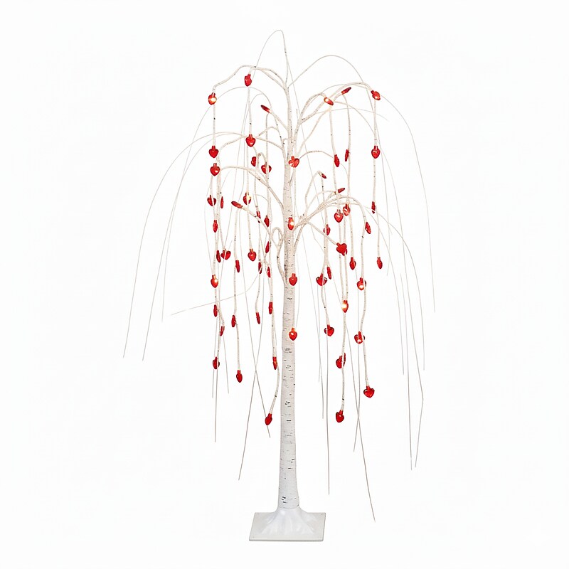 Nearly Natural 4-ft Pre-Lit Artificial Valentine's Day Willow Tree with 48 Heart Shaped LED Lights (T5461) image 1