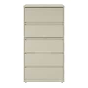 Staples Commercial HL8000 5 File Drawers Lateral File Cabinet, Locking, Putty/Beige, Letter/Legal, 36"W (21744D)