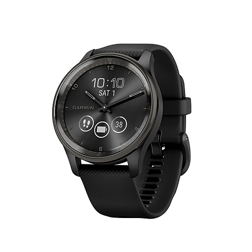 Garmin vívomove Trend Smartwatch, 40.4mm, Black Silicone Band (010