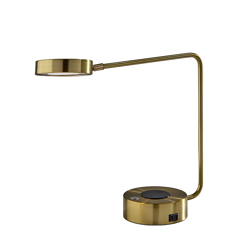 Adesso Viper Supercharger LED Desk Lamp, 15"H, Antique Brass (2615-21) image 1