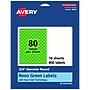 Avery Laser/Inkjet Multipurpose Circle Labels, 0.75" Dia., Neon Green, 800/Pack (94504)~#|#~547FDBB4-AFCC-460D-871DB97CEE50FFF7_sc7