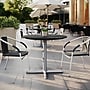Flash Furniture TopGuard 36" Round Wood  Restaurant Dining Table and Base, Black Faux Marble/Silver Base (STRD36BMAT3030S)~#|#~54866405-4367-49DC-BC89121E9DA5A7C6_sc7