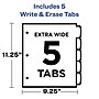 Avery Write & Erase Pocket Plastic Dividers, 5 Tabs, Multicolor (16176)~#|#~548FFCE4-034F-4DDC-B01C2C8F6B1E0CDA_sc7