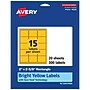 Avery Laser/Inkjet Rectangle Multipurpose Labels, 2" x 2-5/8", Bright Yellow, 300/Pack (94235)~#|#~5491E2ED-35DA-4C67-A0F9E5888B82847D_sc7