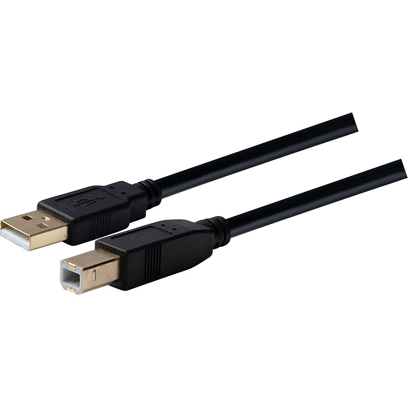 Philips 11' USB B to USB A Cable, Male to Male, Black (SWV3713B/37) image 1