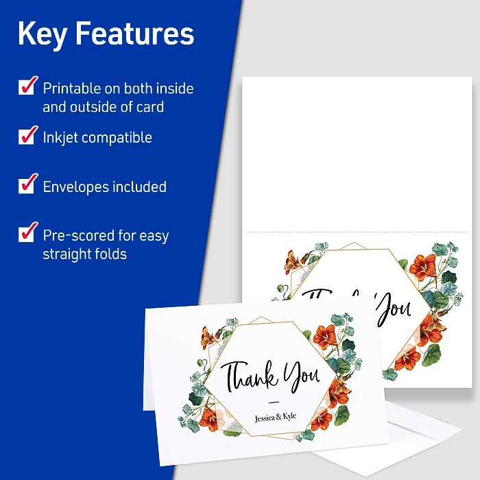 Avery Half-Fold Greeting Cards with Envelopes, 5.5