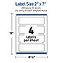 Avery Waterproof Rectangle Laser Multipurpose Labels, 2" x 7", White, 200/Box (19479399314)~#|#~549B6D94-B608-45CB-A0992459BAEB2459_sc7
