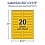 Avery Laser/Inkjet Rectangle Multipurpose Labels, 0.75" x 3.5", Bright Yellow, 800/Pack (94217)~#|#~54A2EEE5-F8AA-4C59-A28C95C203C7372B_sc7
