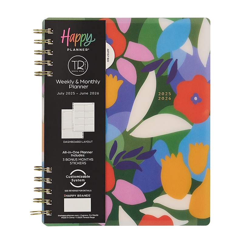 2025-2026 The Happy Planner Mod Mosaics 8.75" x 9.75" Academic Year Weekly & Monthly Planner, Plastic Cover (PZ0005C011) image 1