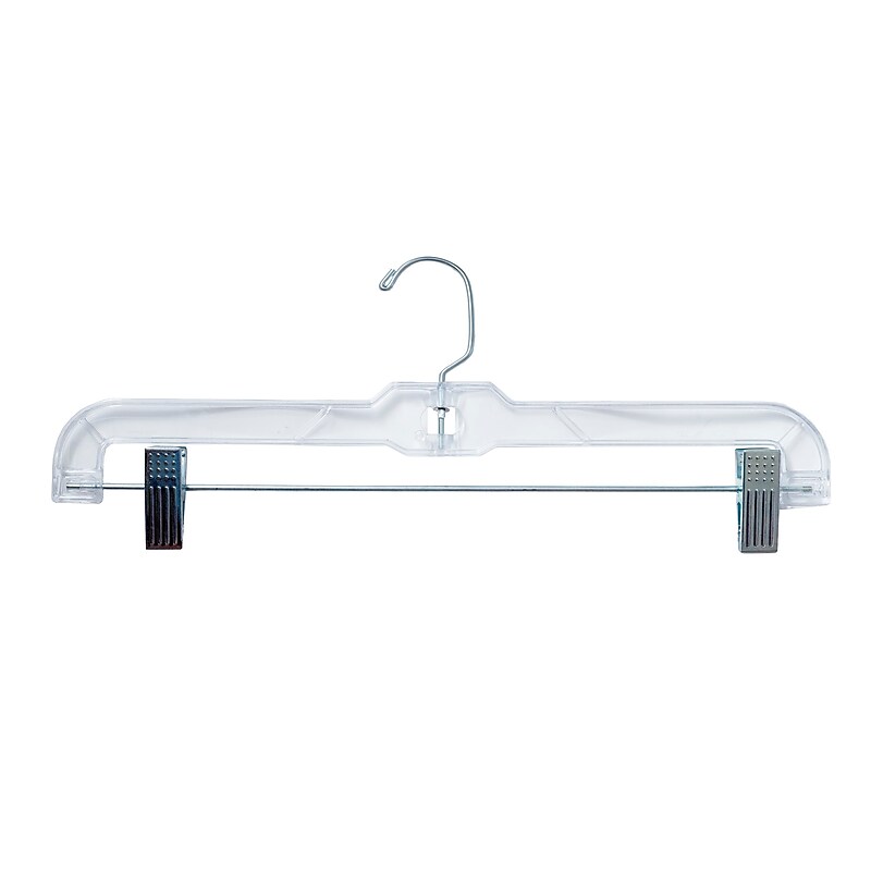 Nahanco 14.25" Plastic Jumbo Weight Skirt/Slack Hanger, Clear, 100/Box (602RC) image 1