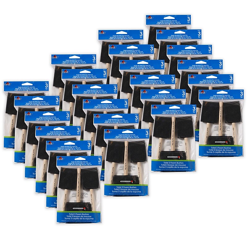 Plaid Foam Brushes, 3/Pack, 24 Packs/Bundle (PDE44269-24) image 1