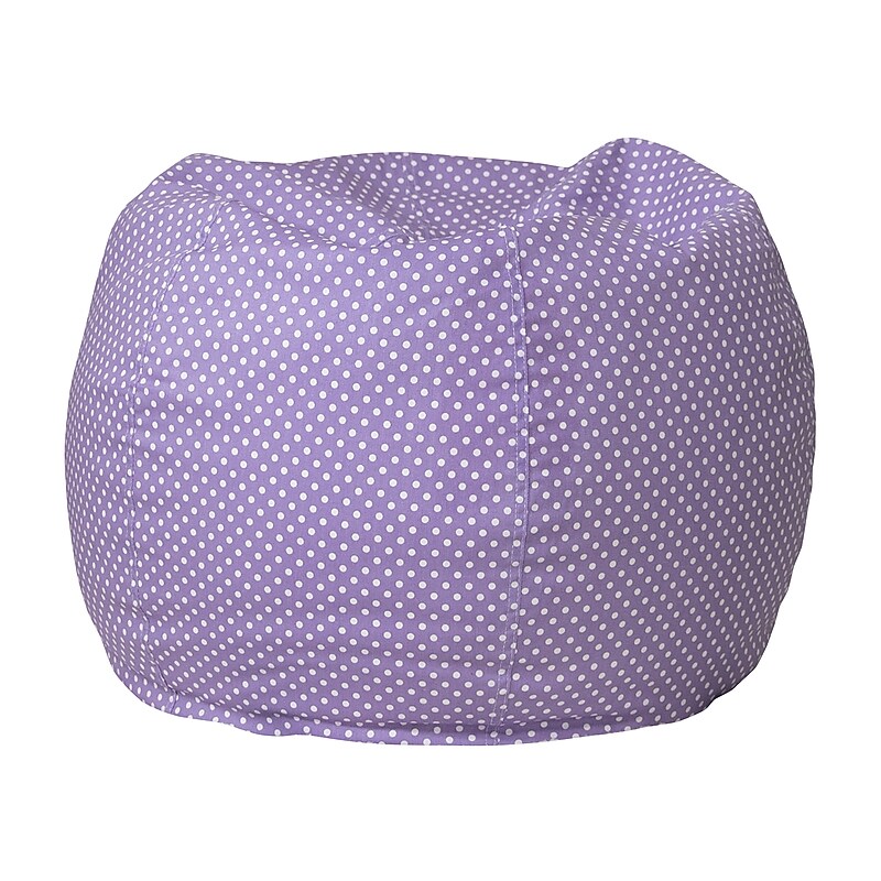 Flash Furniture Cotton Twill Small Dot Kids Bean Bag Chair, Lavender image 1