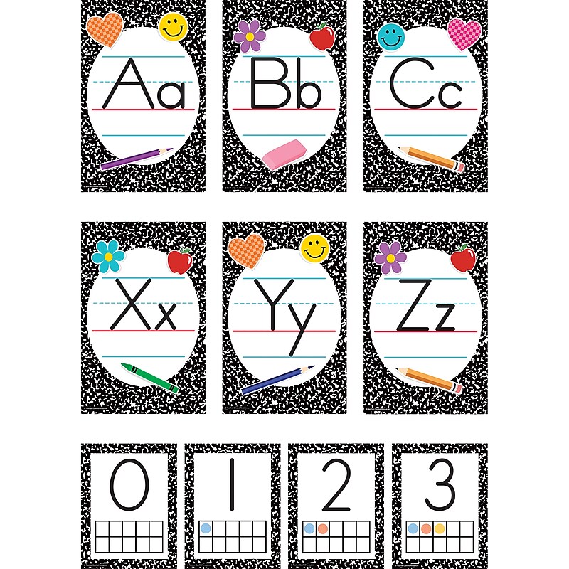 Teacher Created Resources Cool for School Composition Alphabet Bulletin Board Set, 37/Set (TCR9306) image 1