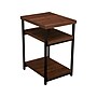 Household Essentials Jamestown 17.9"W x 17.5"D Laminate Side/End Table, 2 Shelves, Mid-Century Walnut/Black (8122-1)~#|#~54BA6D2C-5B70-4BF0-BDC6505855FD0B8E_sc7