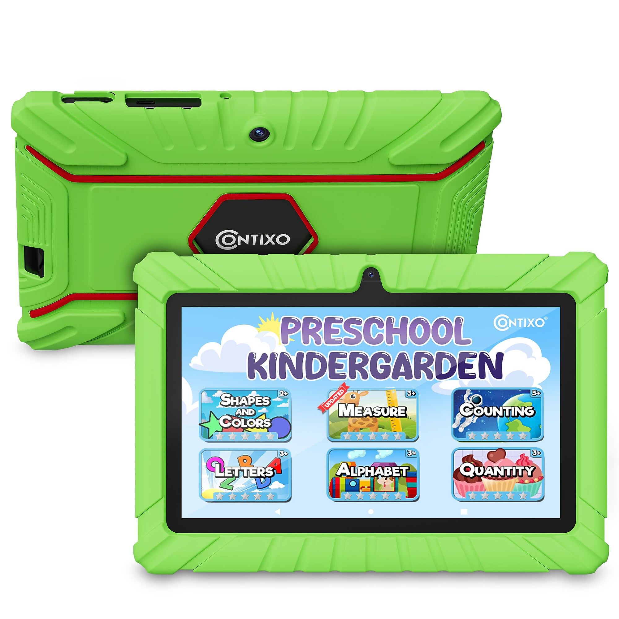 V8 7” Tablet, Quadcore, Wi-Fi, 32GB, Android 13 Bundled with Educational Apps & Durable Kid-Proof Case, Green (V8-2 GREENDIS) Sansujyuku sansujyuku.com